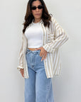Camicia a righe in viscosa 80636