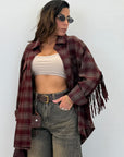 Camicia Tartan con frange 2729