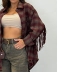 Camicia Tartan con frange 2729