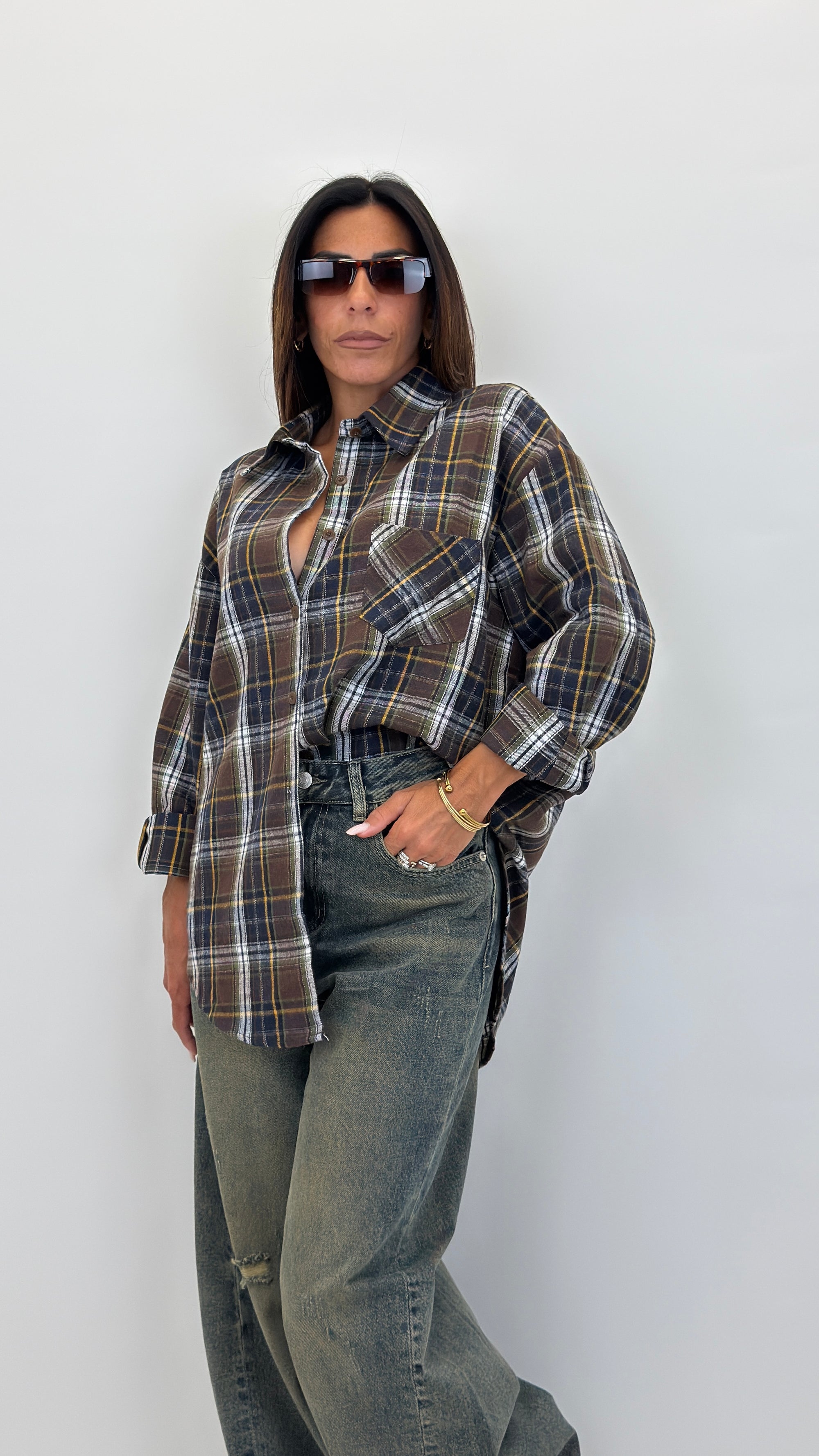 Camicia tartan overfit