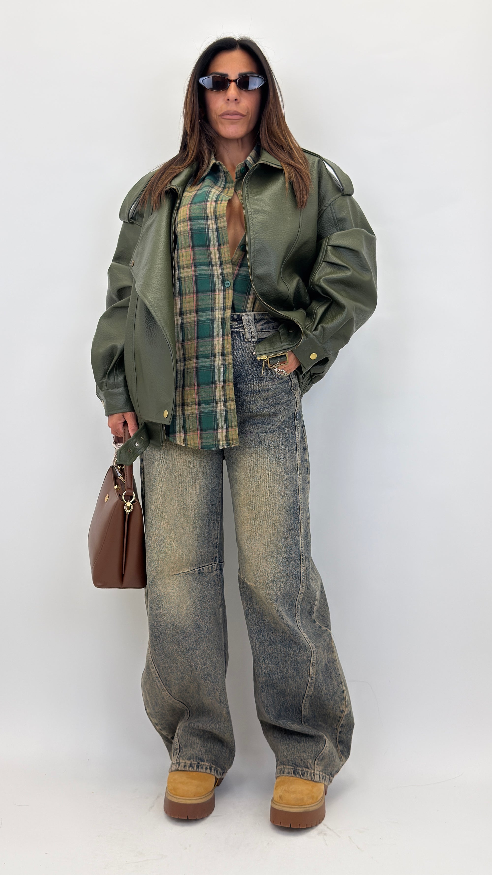 Biker ecopelle overfit
