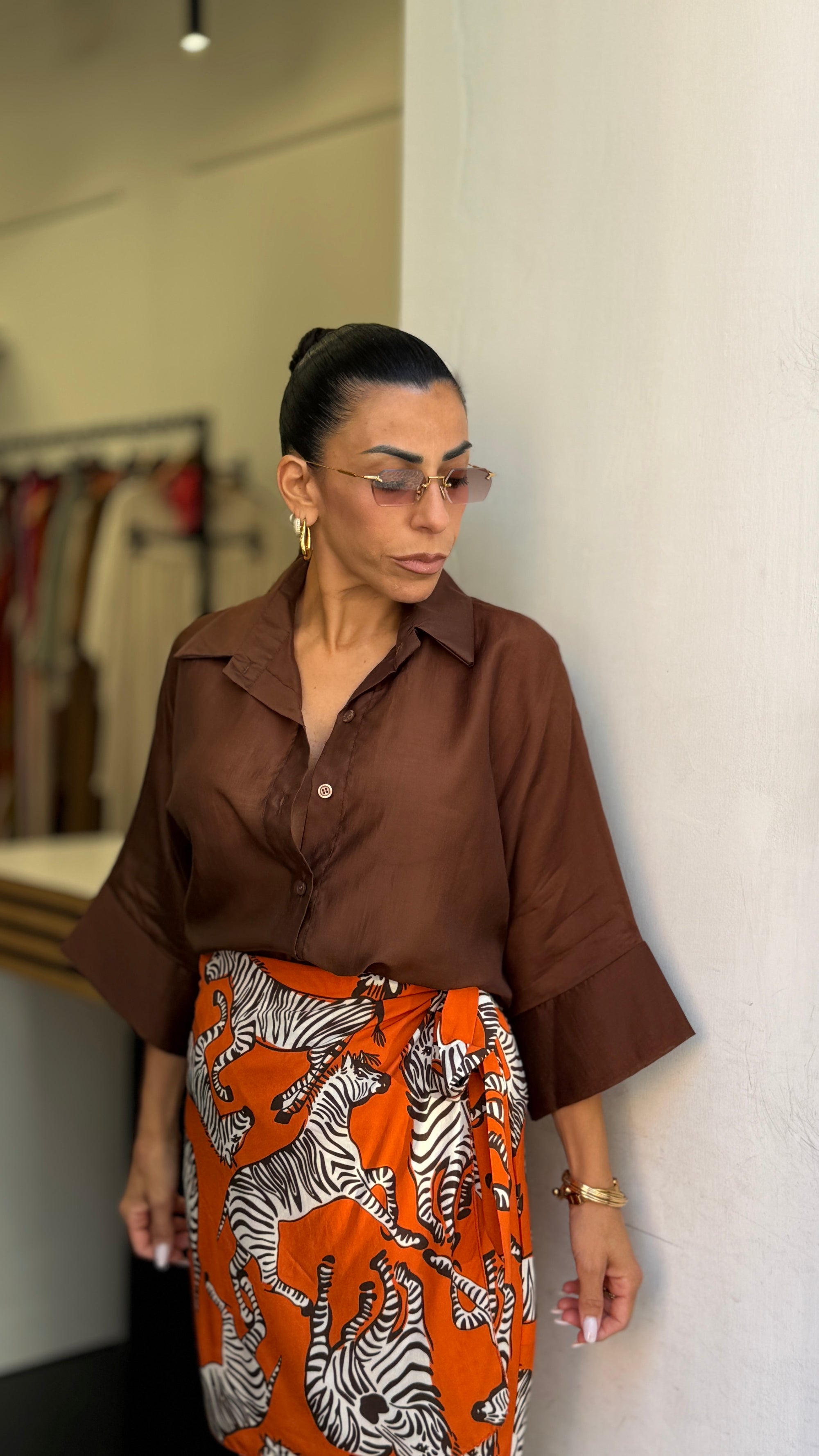 Camicia velata tinta unita