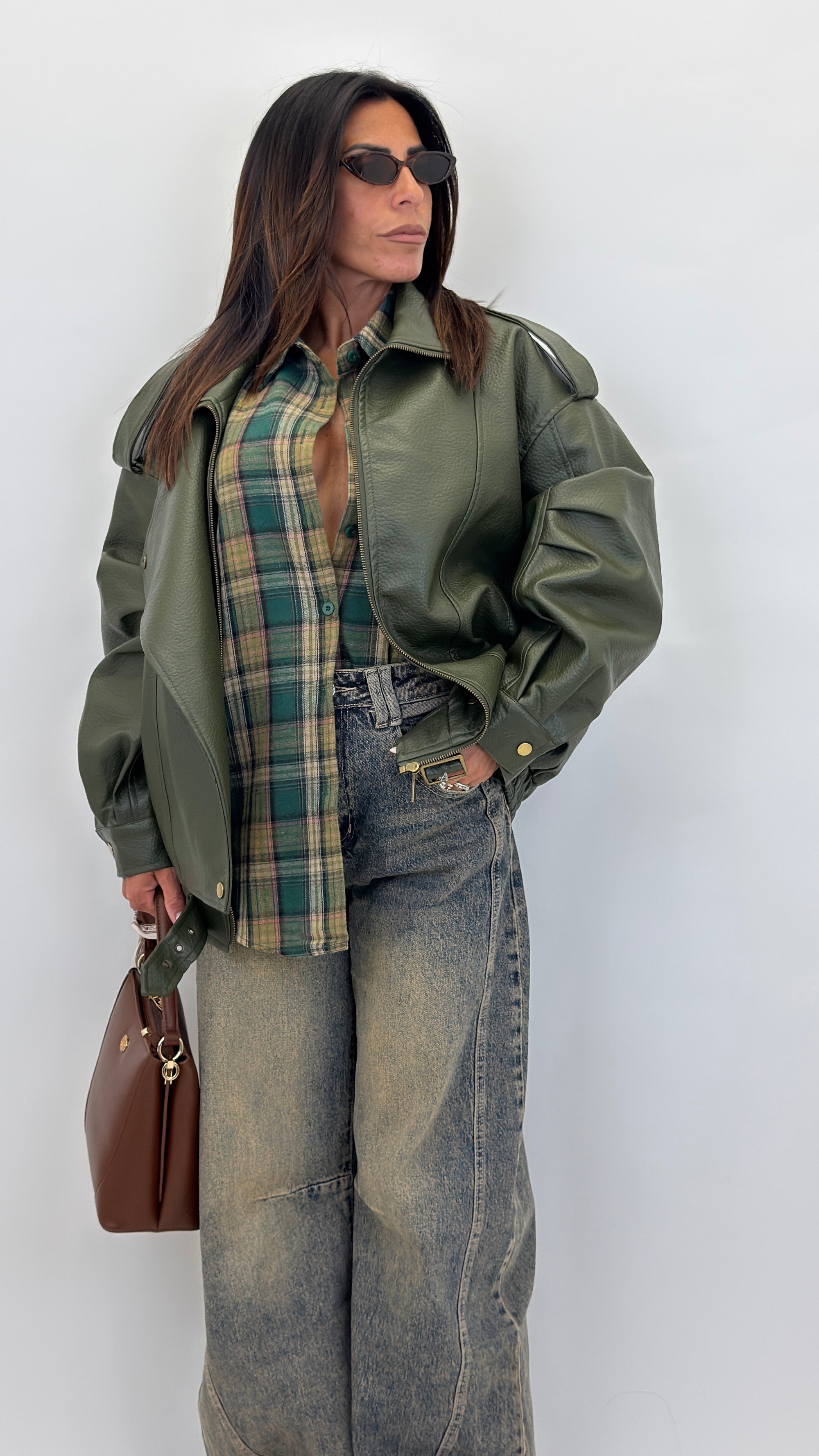 Biker ecopelle overfit