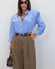 Camicia in cotone con spalline