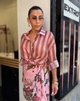 Camicia rosa/marrone