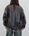 Biker ecopelle overfit effetto vintage