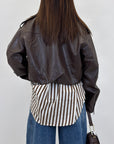 Biker ecopelle crop