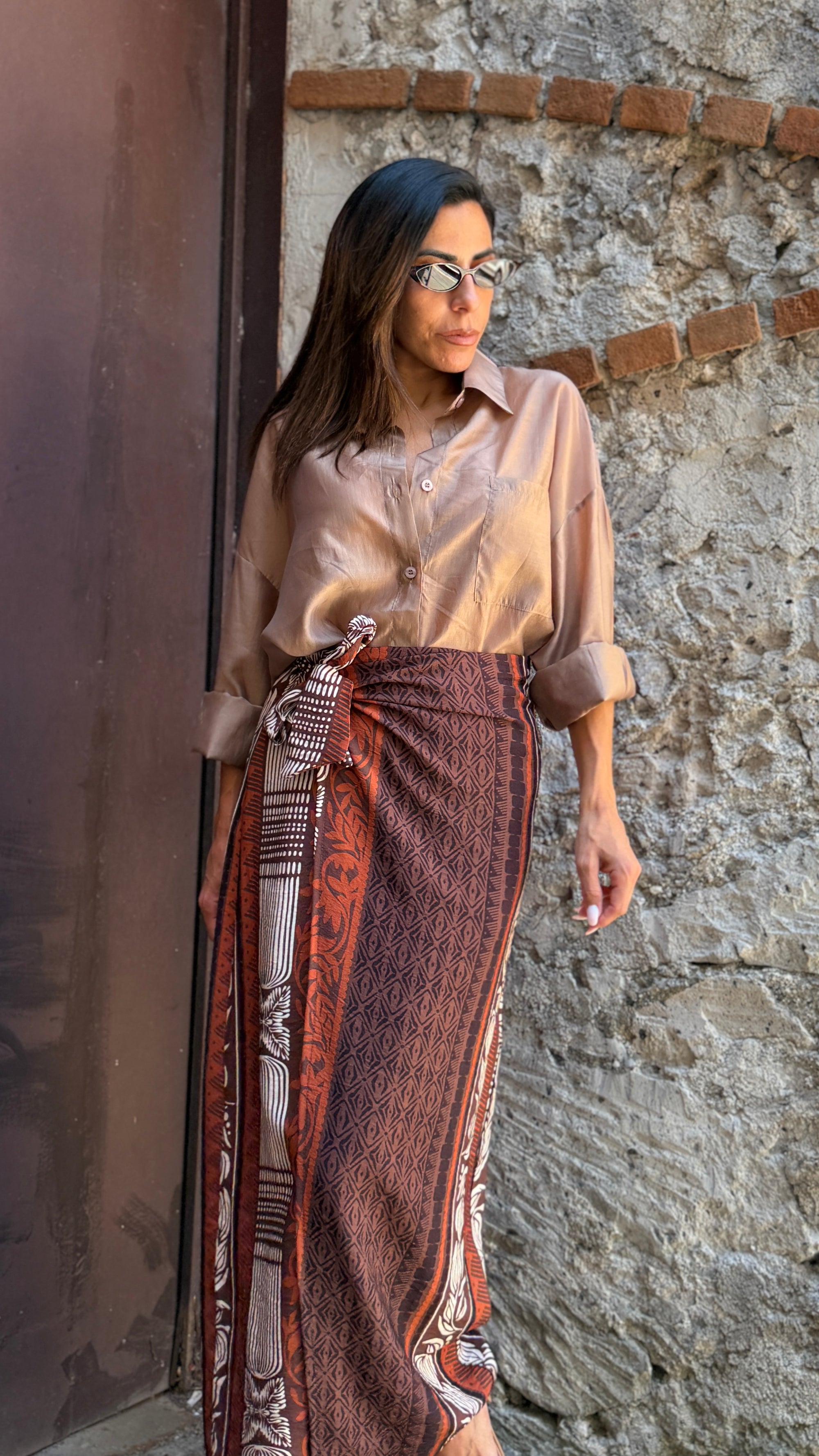 Camicia overfit velata 6808