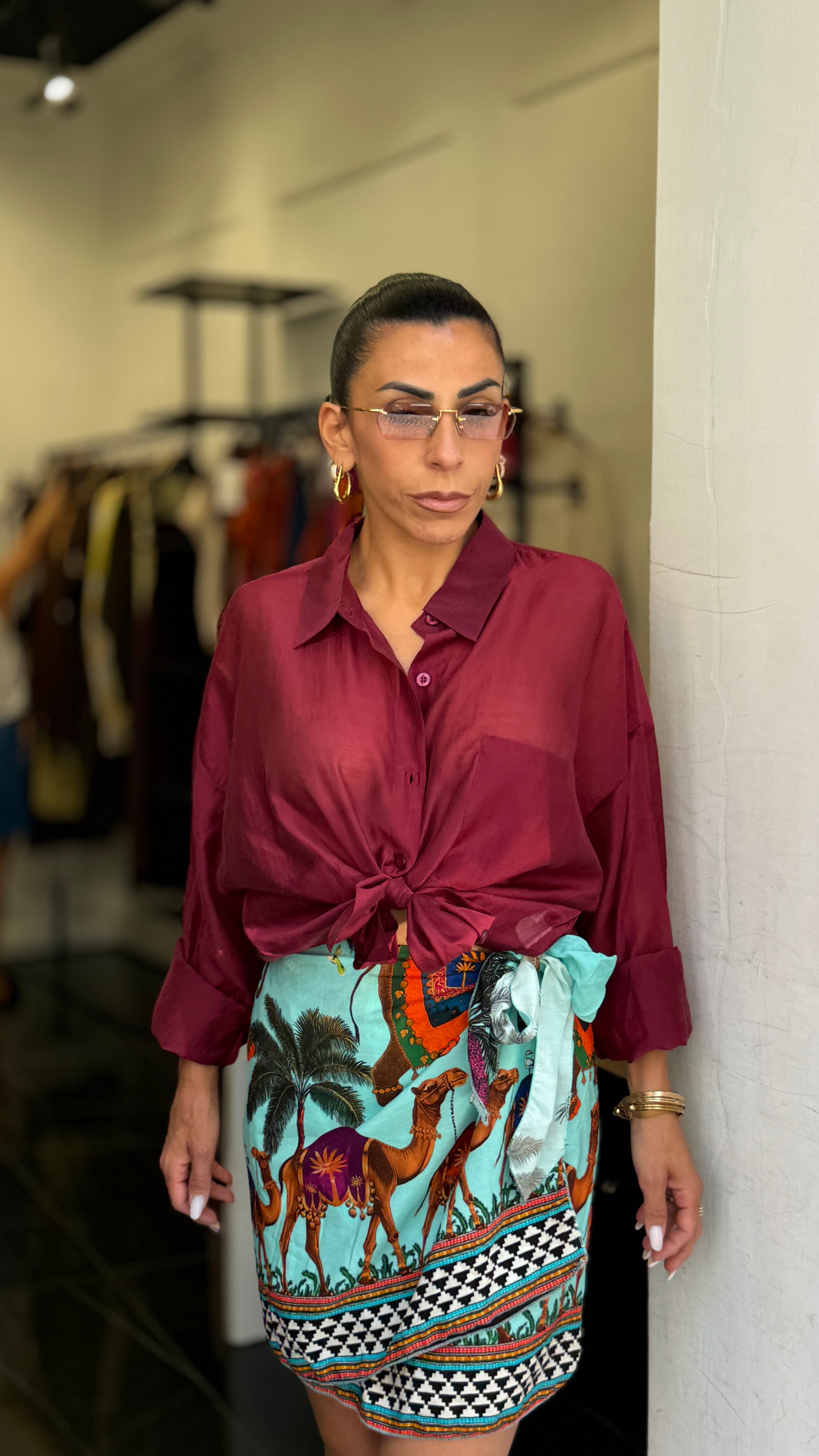Camicia velata tinta unita