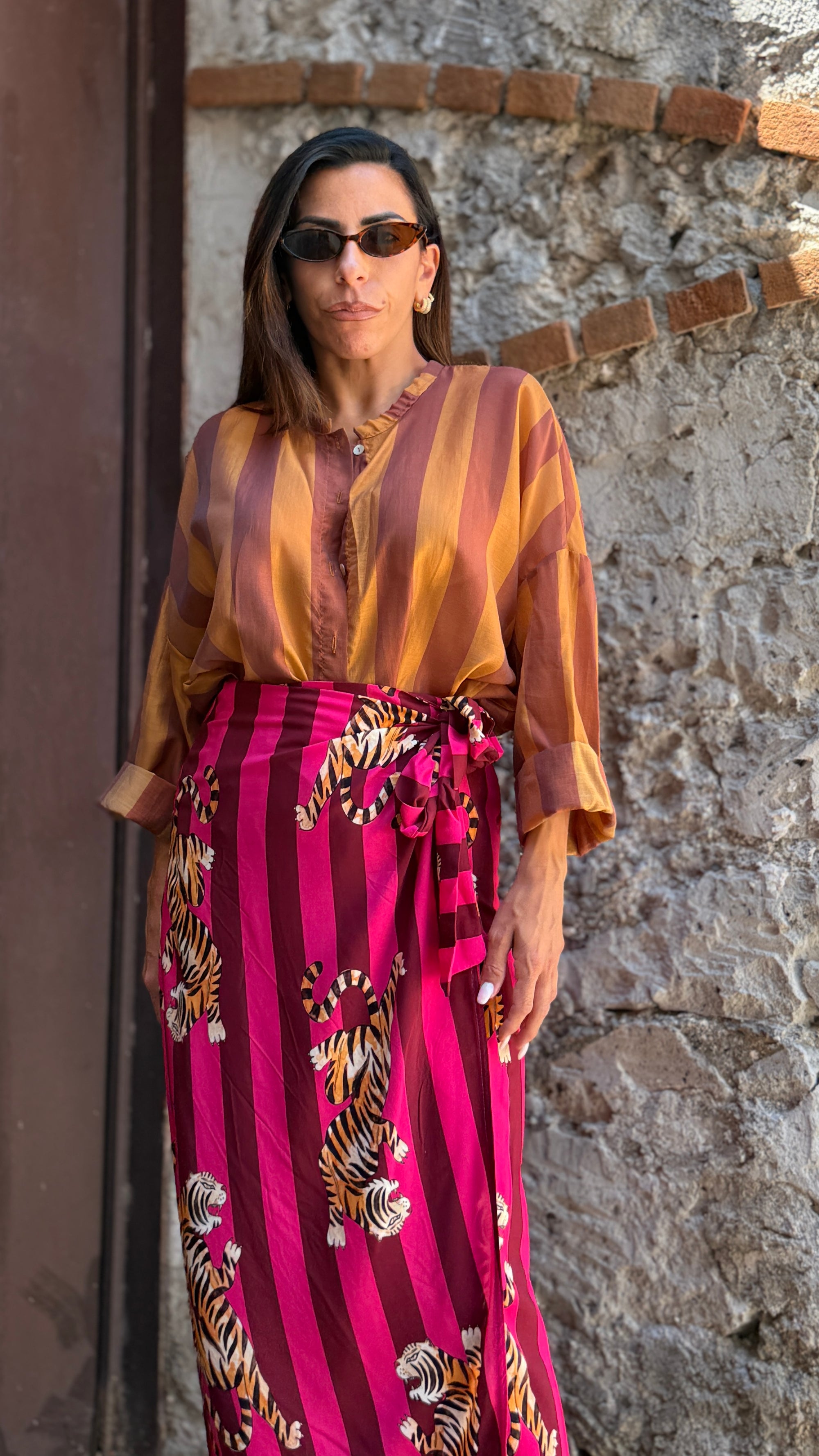 Camicia coreana giallo/ruggine
