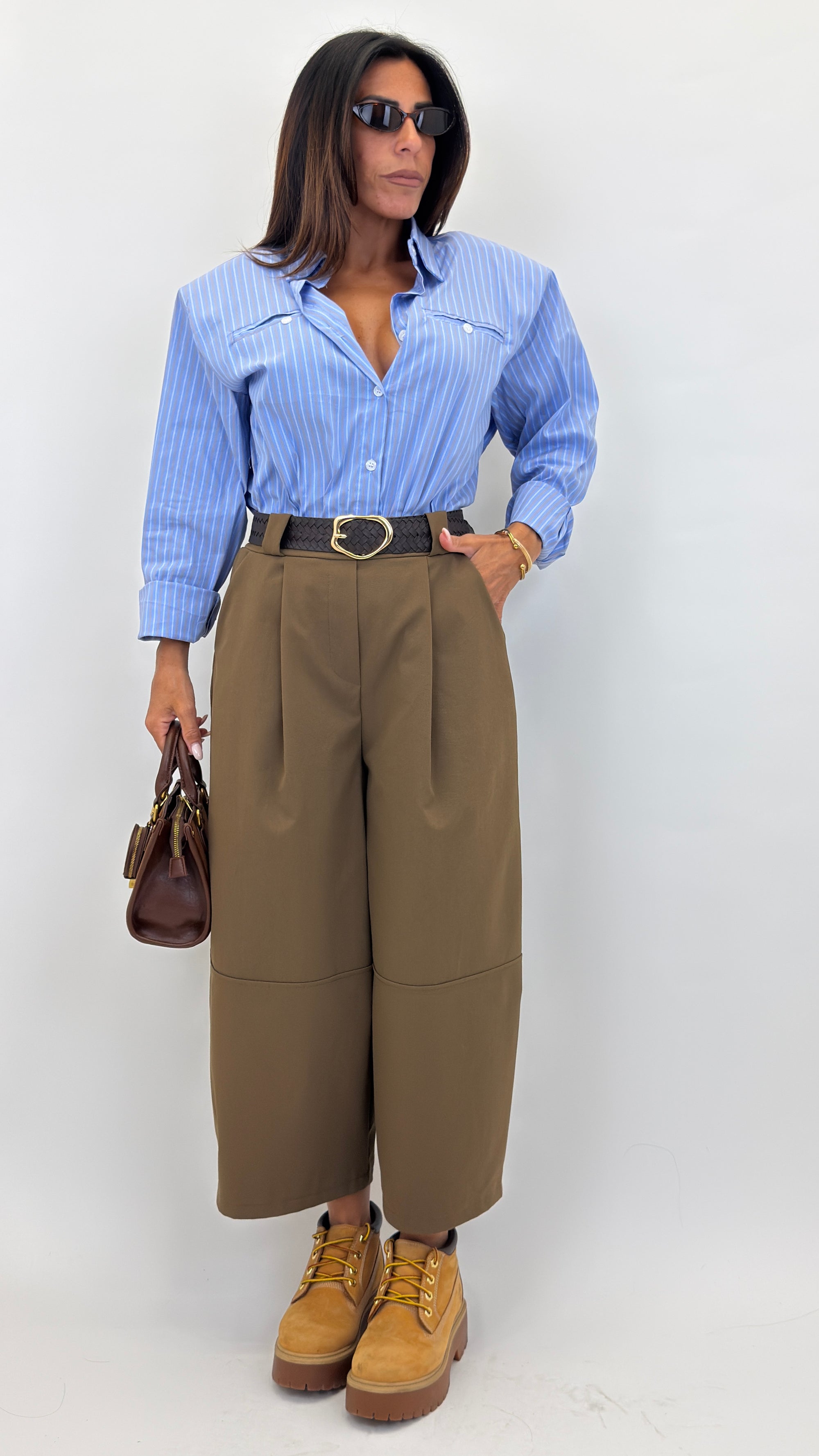 Camicia in cotone con spalline