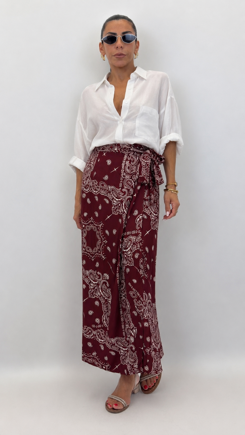 Gonna lunga a portafoglio Paisley