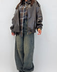 Biker ecopelle overfit effetto vintage