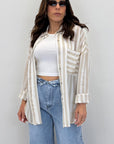 Camicia a righe in viscosa 80636