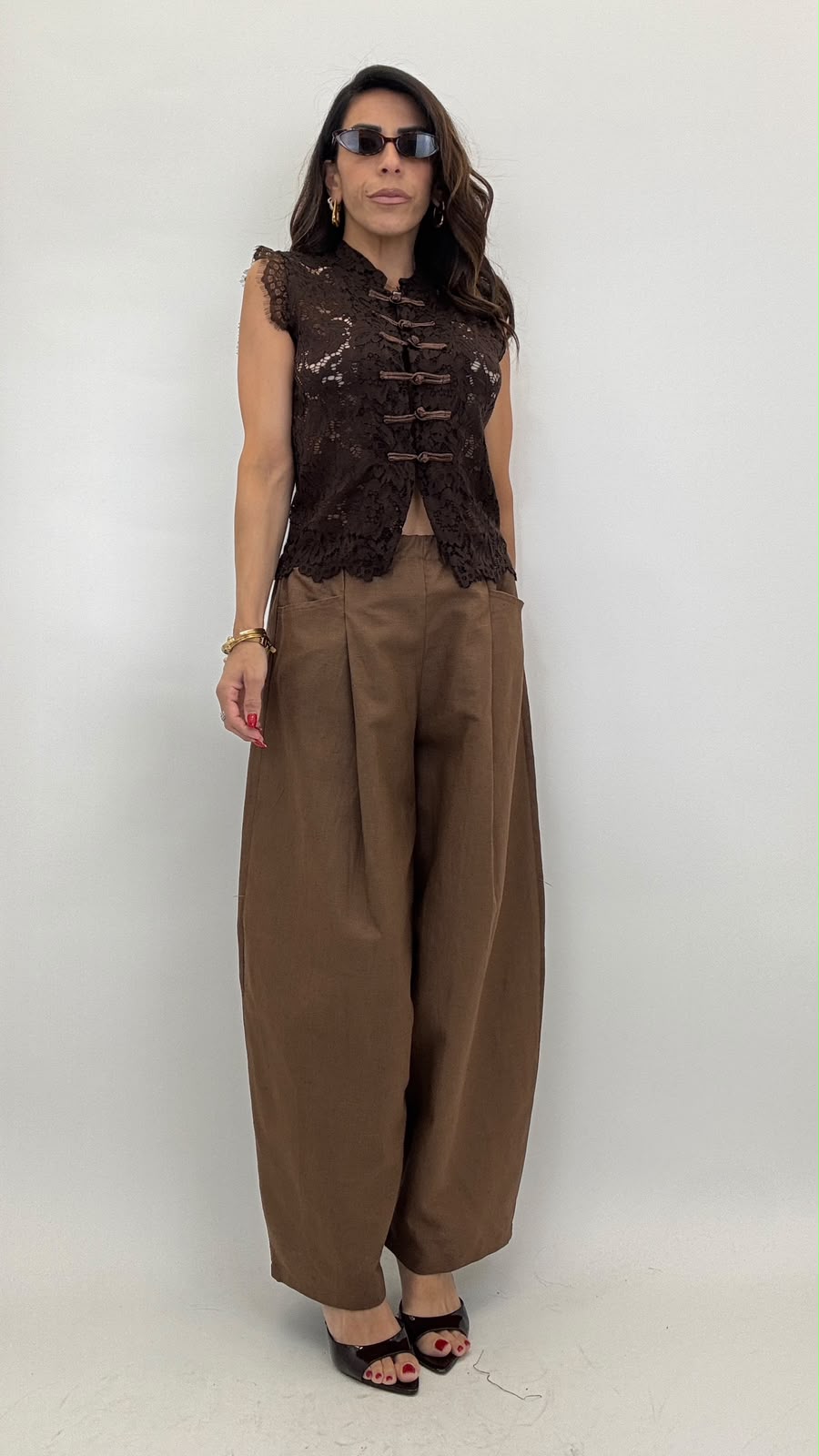Pantalone misto lino JW12665