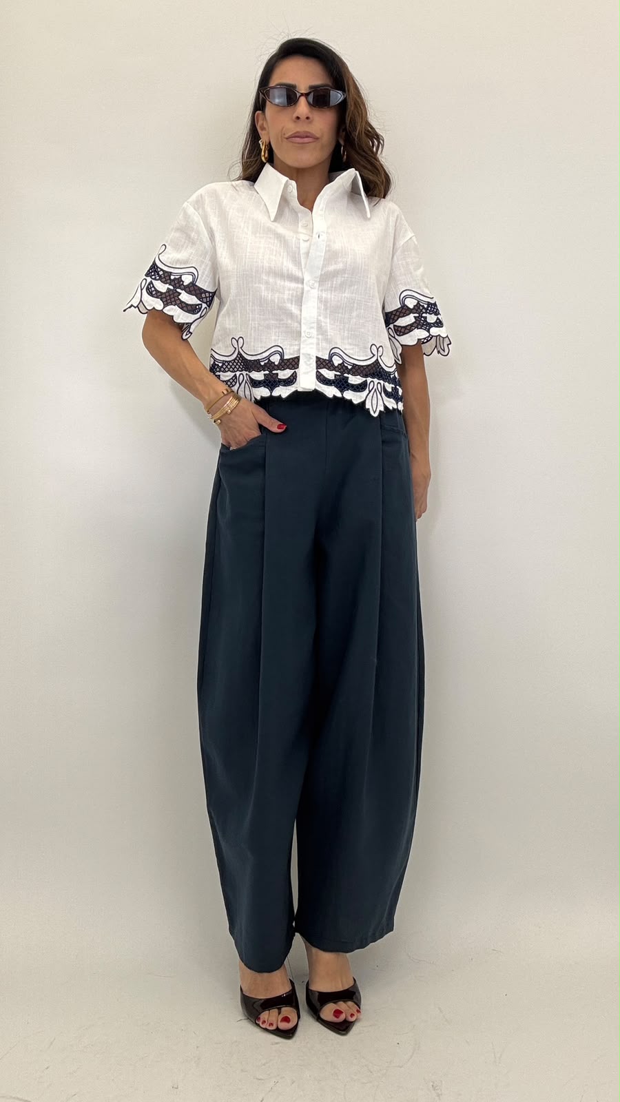 Pantalone misto lino JW12665