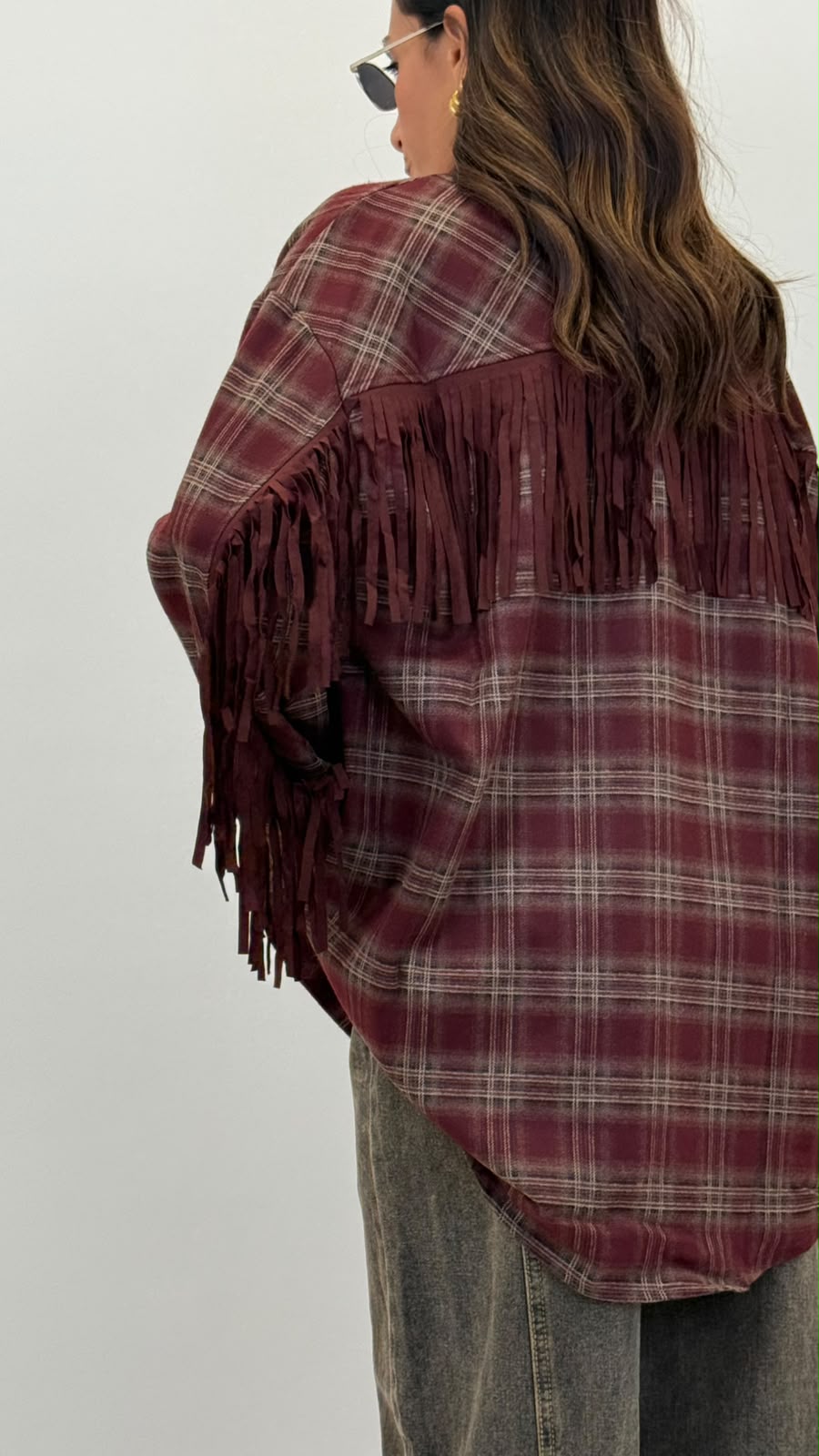 Camicia Tartan con frange 2729