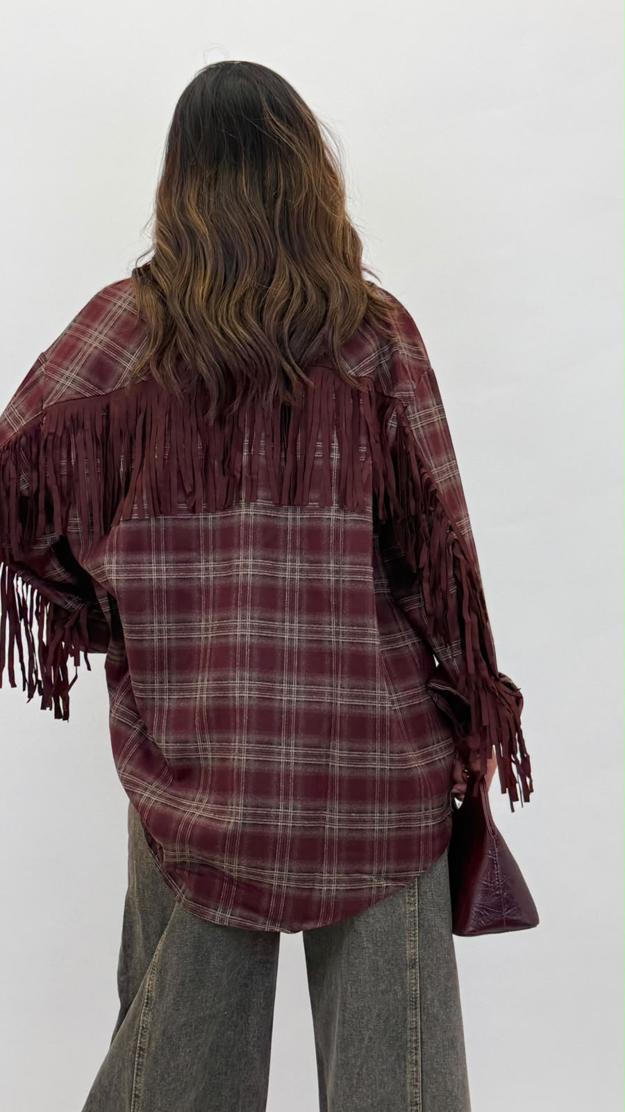 Camicia Tartan con frange 2729